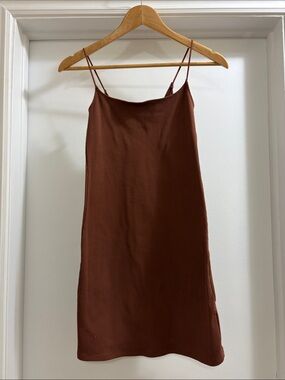 Abercrombie & Fitch Rust Brown Spaghetti-Strap Bodycon Mini Dress